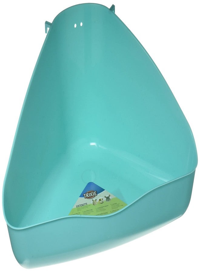 Trixie Corner Toilet with Cage Hooks & Holes Design A Plastic Corner Toilet Tray Ideal for Guinea Pigs, Rabbits, & Other Small Animals - 12 Inch (Pack of 4) Assorted Colours - Image 1